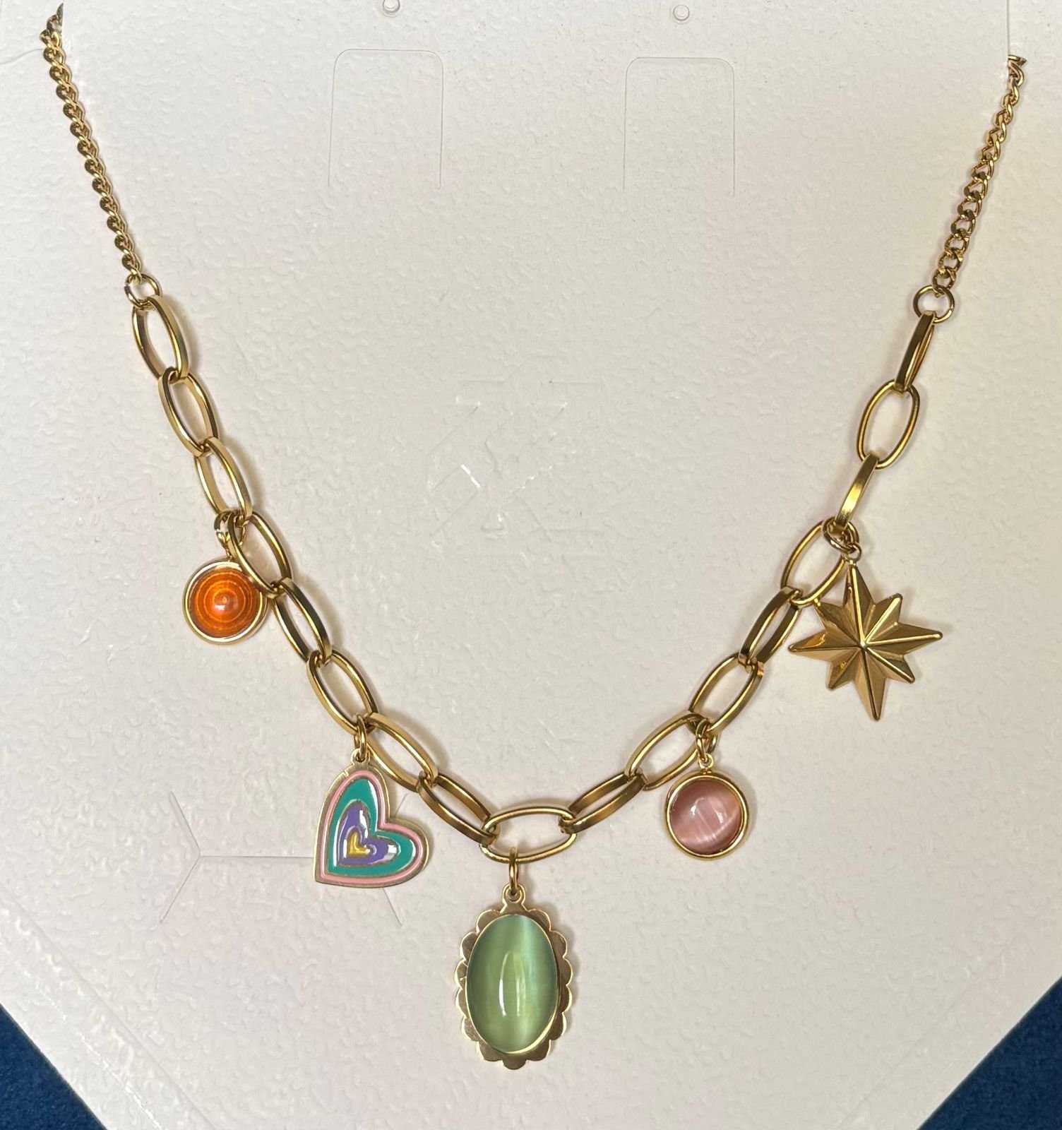 Anti Tarnish Stainless Steel Charm Necklace