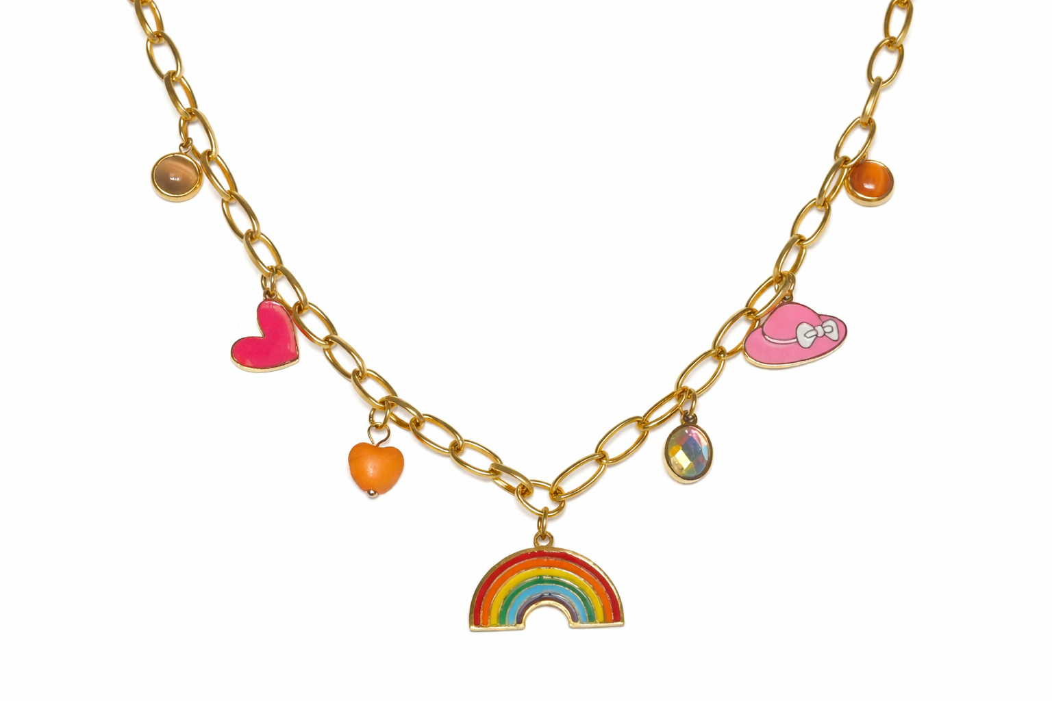 Anti Tarnish Stainless Steel Charm Necklace