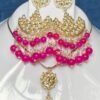 Pink Moti and kundan Pendent and Earring Set Kundan Pendent and Earring Set