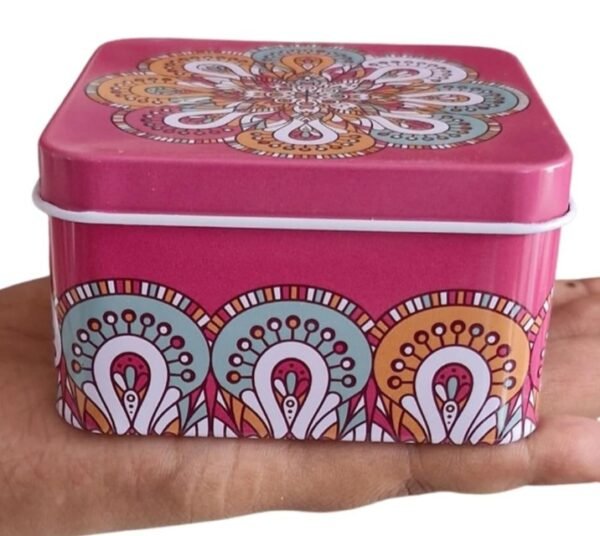 Mandala Design Tin Storage Box